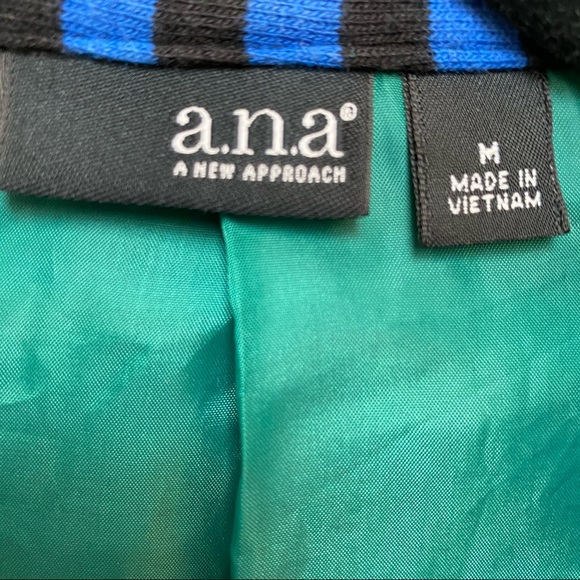 A.N.A. Black & Blue Striped Blazer Size M - Picture 5 of 7